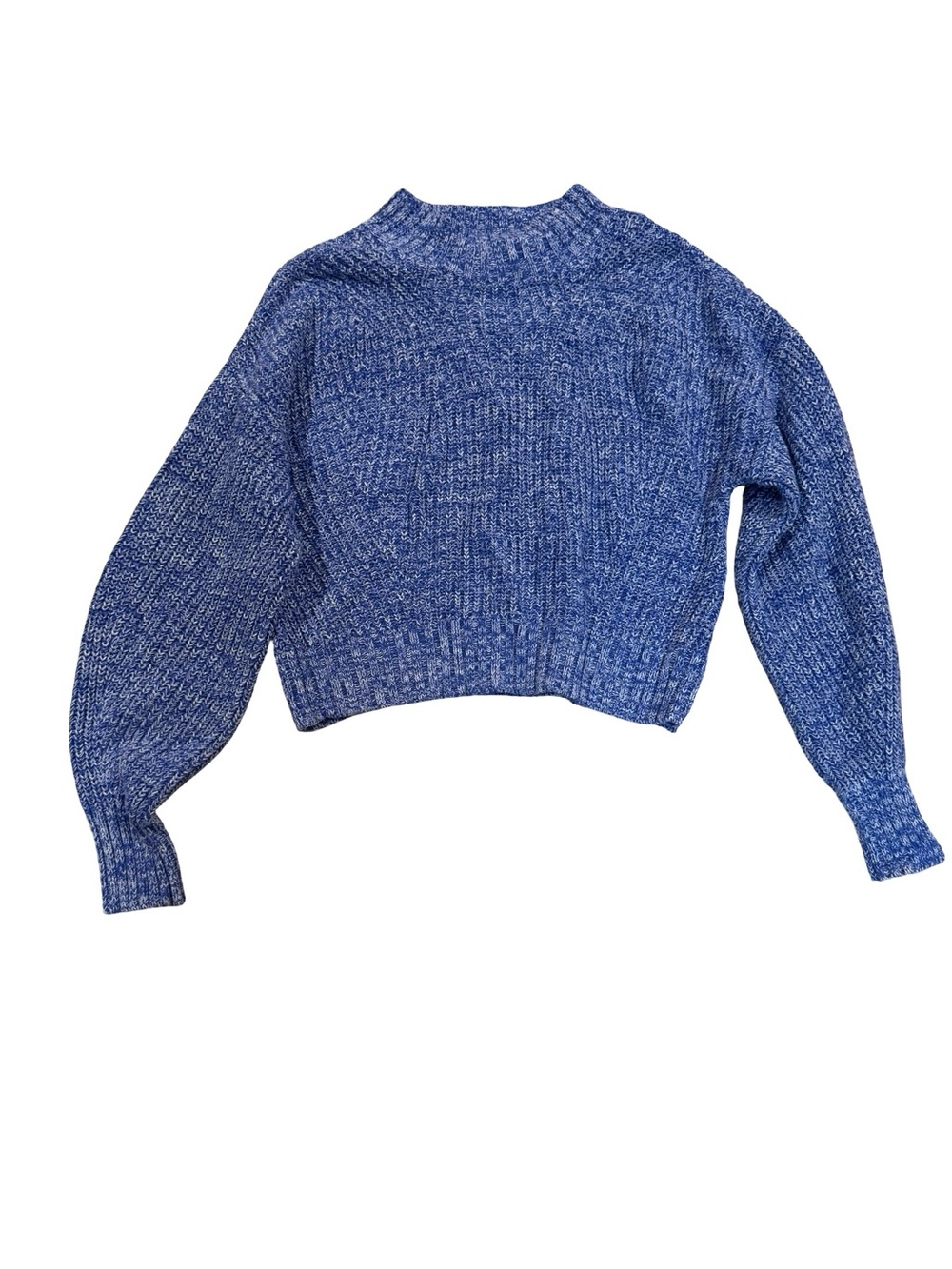 525 America Heathered Blue Cropped Sweater Size XXS